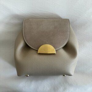 Polène Numéro Un Mini Bag, sand leather and suede
